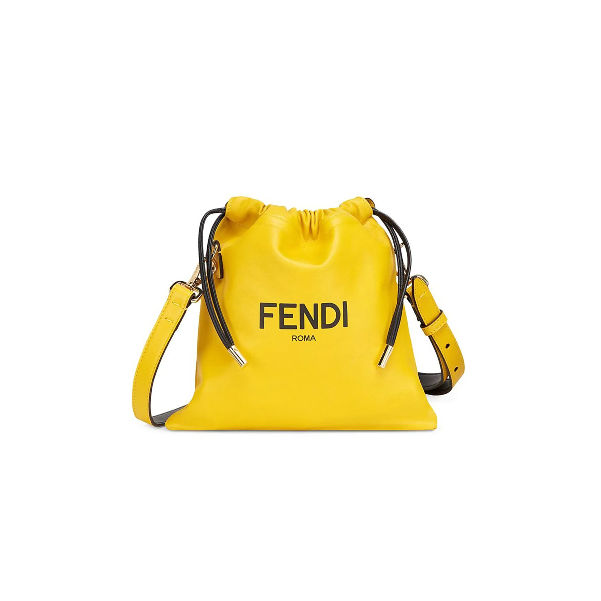 FENDI SOFT NAPPA LOGO SMALL DRAWSTRING POUCH BAG 7VA510ADM9F0V3C (24*23*2cm)
